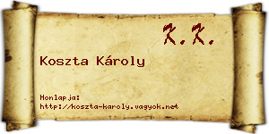 Koszta Károly névjegykártya